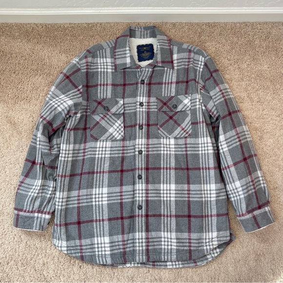 Club Room Men’s Plaid Flannel Sherpa Lined Shirt Jacket Cozy Shacket Size XL - Picture 16 of 16